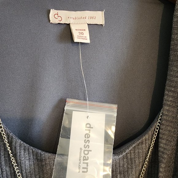 NWT Dressbarn Women's Gray Tiered Sweater Dress - Picture 3 of 7